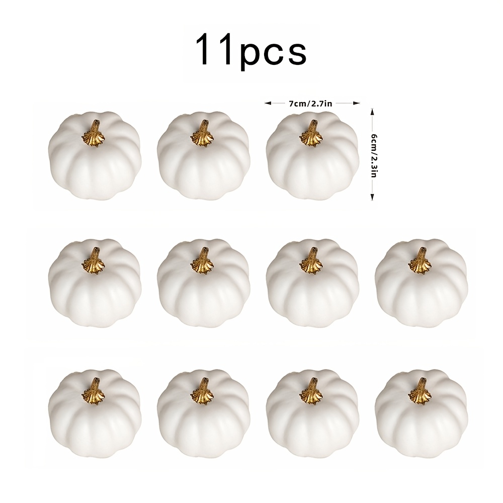 TEMU 11 pièces de décorations de citrouilles blanches réalistes, style luxe léger, décor de Thanksgiving et d'Halloween, convient pour l' de table à