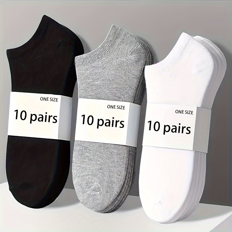 

5/10-pack Comfort-fit Ankle Socks For All, Breathable & Lightweight - Ideal For Sports & Daily Wear