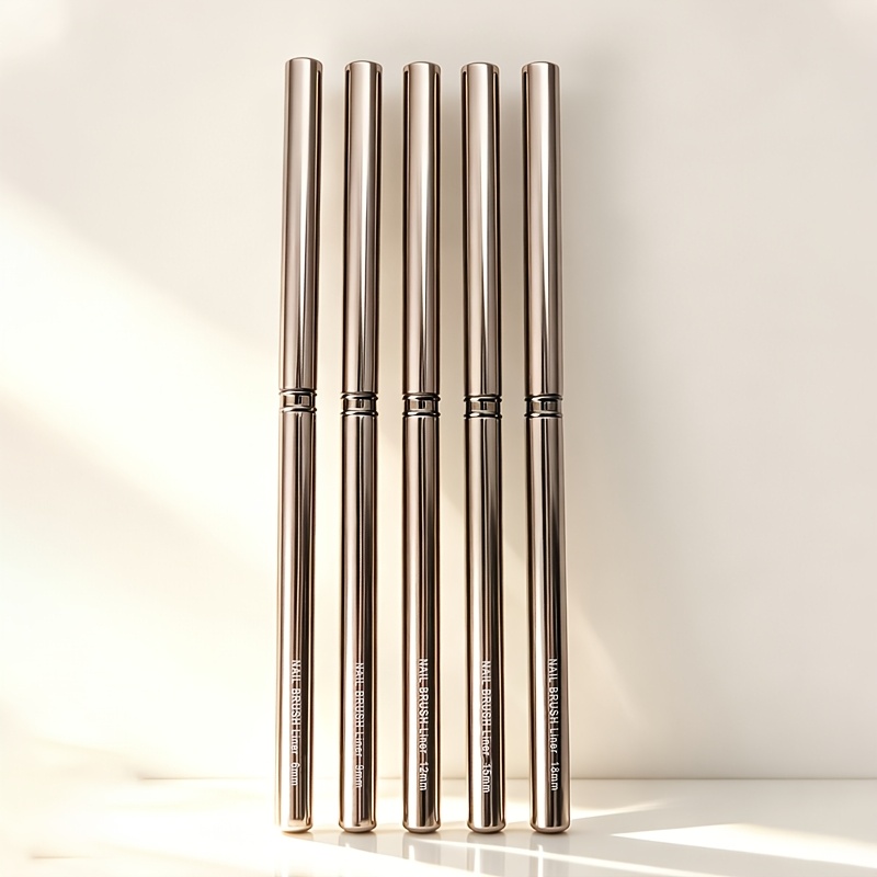 TEMU 5pcs Ultra Fine Nail Liner Brushes, Professional Striping Drawing Pen For Nail Art