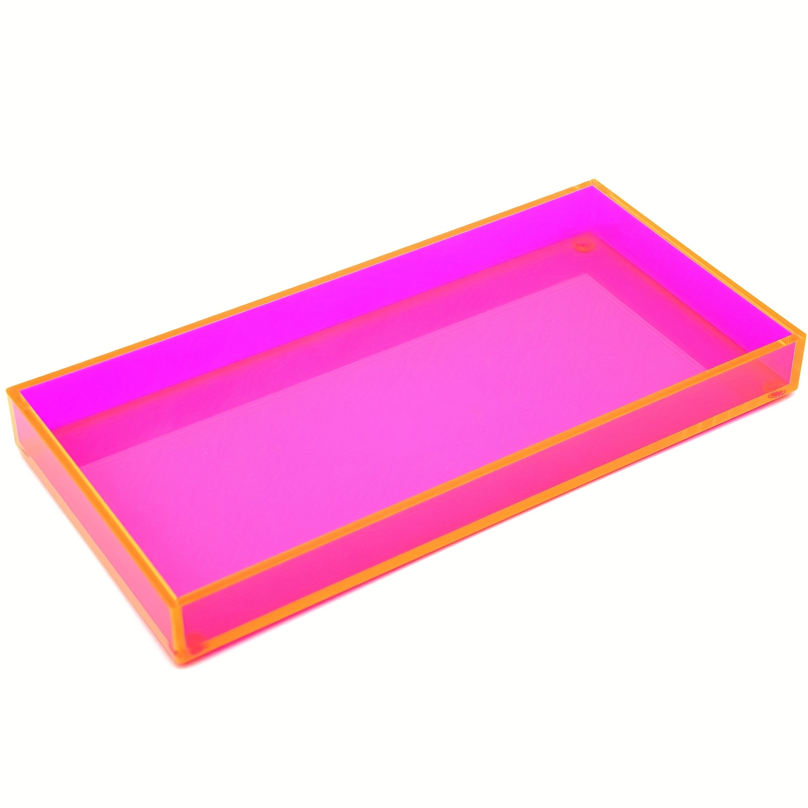 Acrylic Tray For Dressing Table Makeup Perfume Jewelry 11.8x6'' Small Decorative Tray For Bathroom Vanity Countertop Candle Sink Counter
