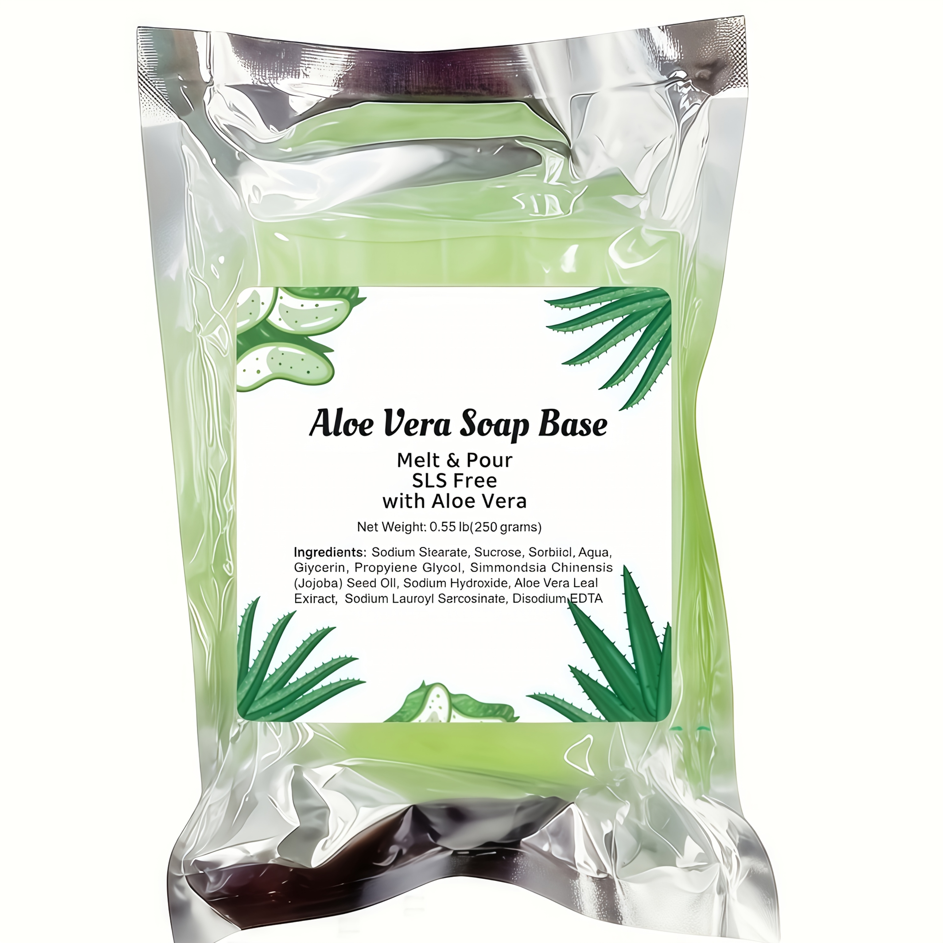250g Aloe Vera Seifenbasis zum * Gieen - SLS/*/* Sulfatfrei * fr  Seifenherstellung, feuchtigkeitsspendende Seifenbasis fr DIY-Seifen,  handgemachte Seife, ausgewogen fr die Haut, kompatibel mit ...
