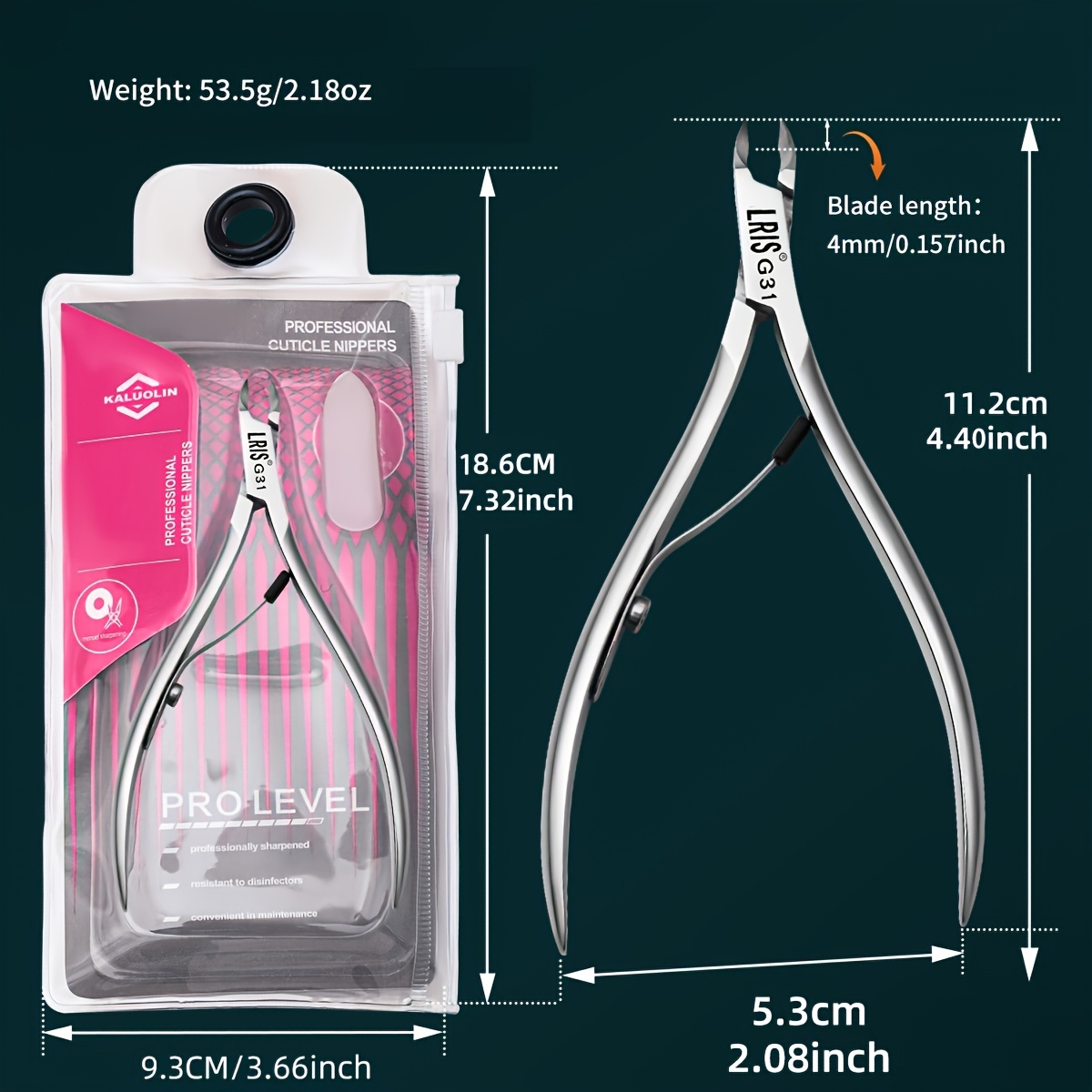 Image of Um Cuticle Trimmer Tool | Hangnail Eliminator | Sharp | Cuticle Nippers | Made Of Stainless Steel | Cuticle Clippers | Pedicure And Manicure Instrument C04(5mm)