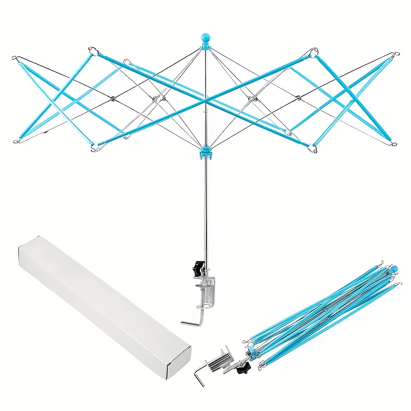 TEMU 1pc Umbrella Yarn Swift, Metal Yarn Winder For Knitting & Crocheting, Universal Holiday Gift, Durable Thread Organizer With 1.57inch Max Ball