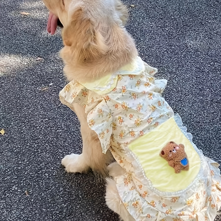 Golden Retriever Puppy Dress With Labradors Clothes Pet Dogs Including  Adorable Floral Outfits Dresses Temu