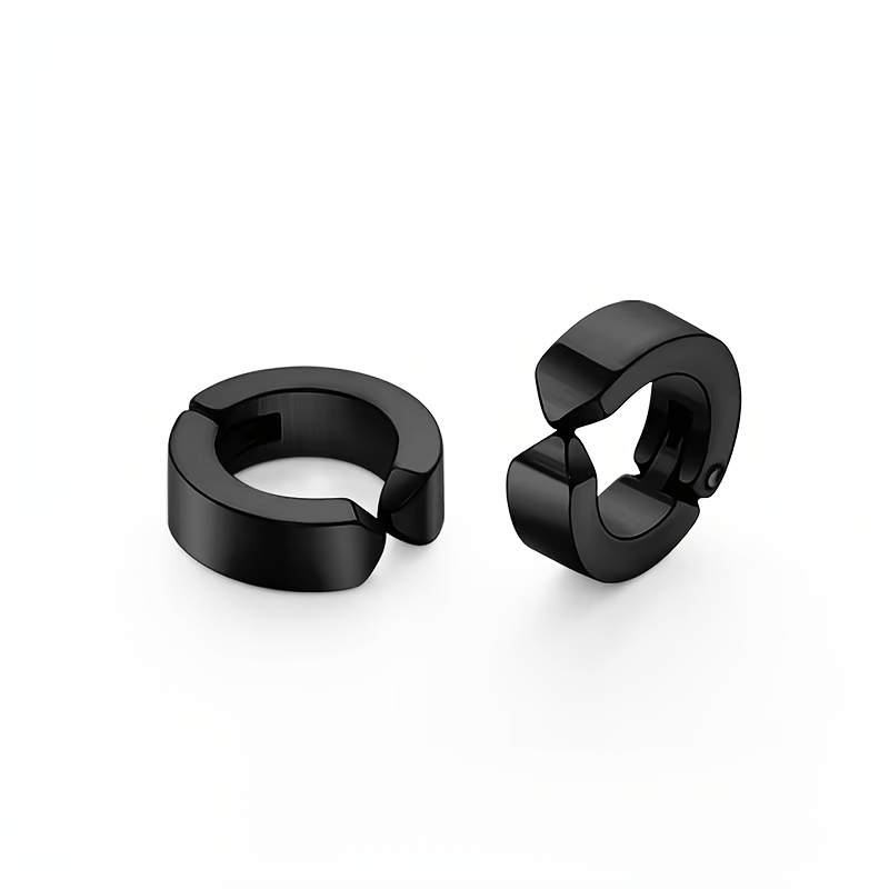 1 Pair/2 Pairsof Stainless Steel Men's Ear Clips Non-piercing Earrings Punk Clip Earrings for Men and Women, No Gems