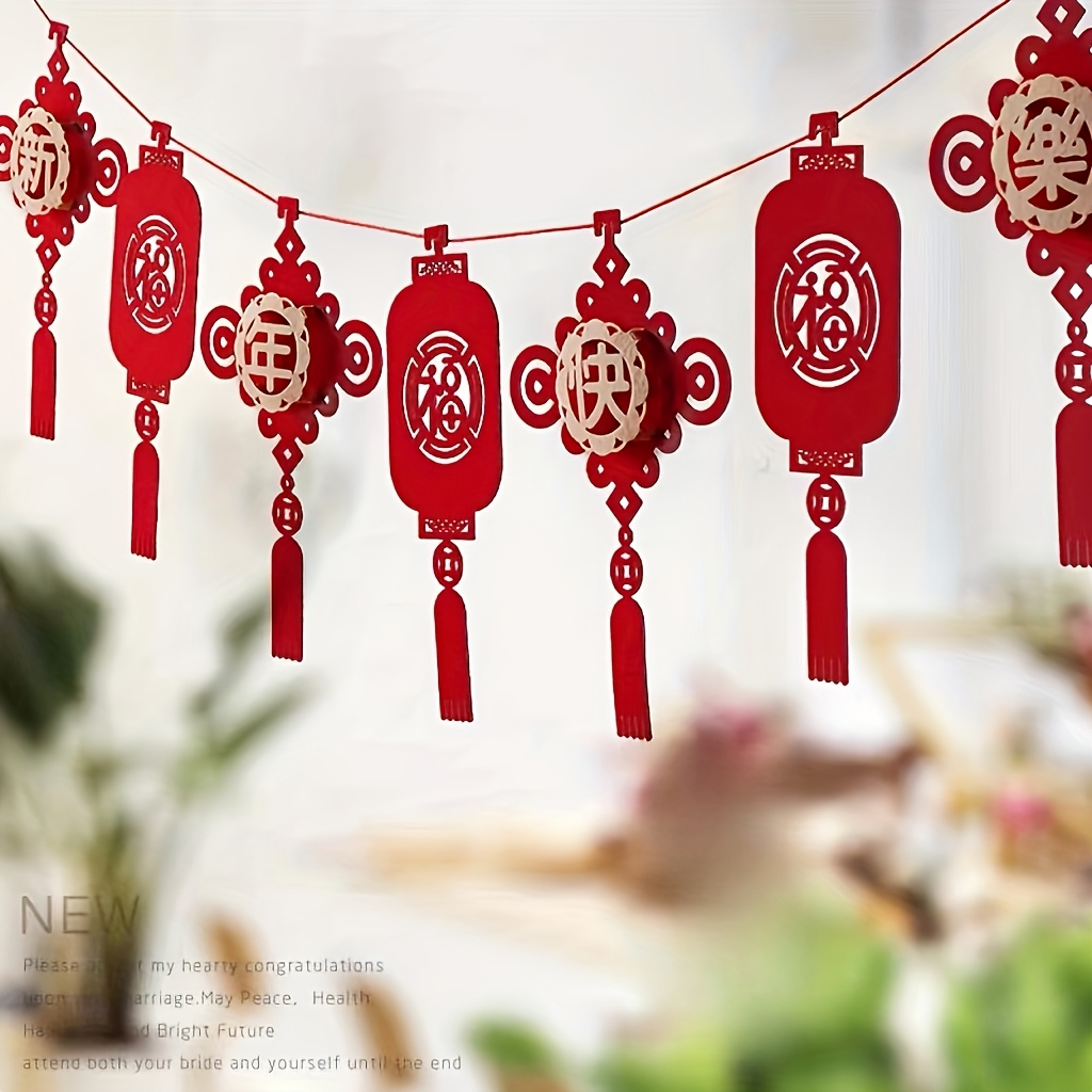 

8pcs/set, Traditional Chinesehappy New Year Banner, Chinese Knot Garland, Chinese Knot Pendant, For Decoration Decoration