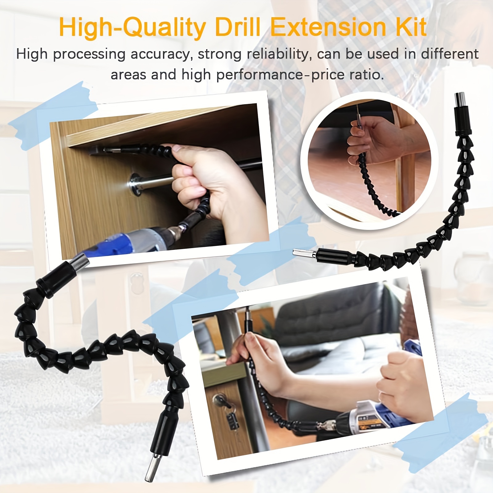 Flexible drill bit extension set 5 piece 11 8 inch superbit flexible