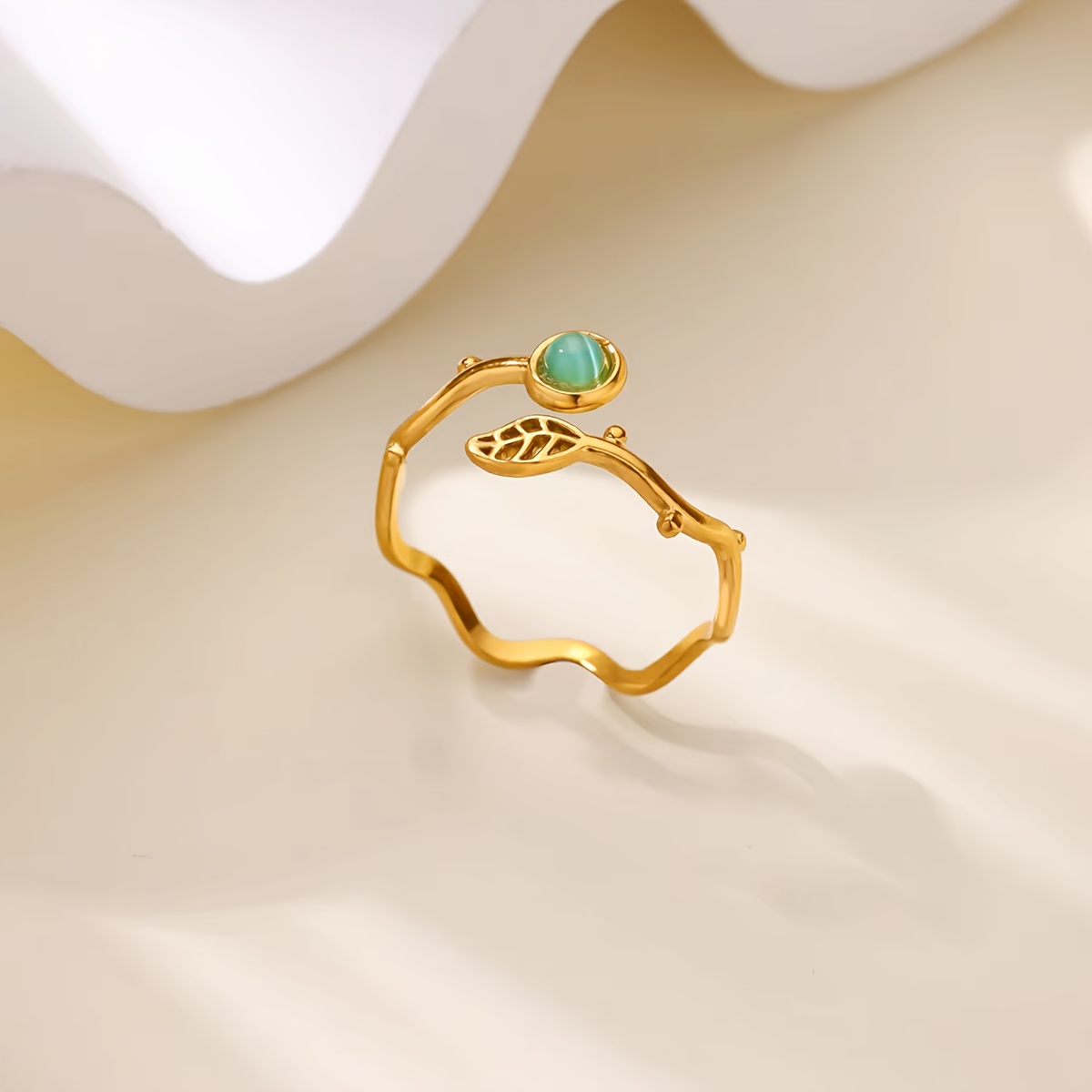 Image of Adjustable Stainless Steel With Irregular Leaf Branch Design, Waterproof Jewelry For Women, Perfect For Daily Wear, Parties, Weddings, And Birthday Gifts For