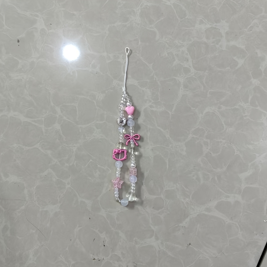 1pc Kawaii Hello Phone Pendant Chain, Cute Kitty Cat Decorated Jewelry (some Parts Random) Phone Lanyard