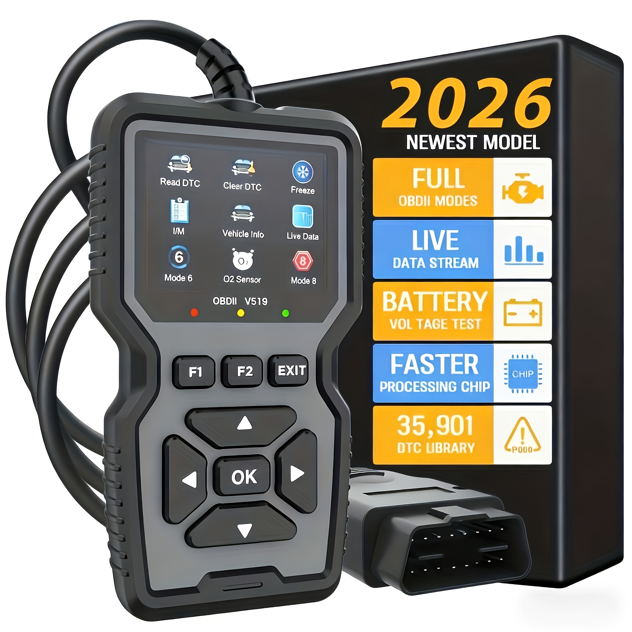 TEMU Professional High-end Obdii/eobd Car Diagnostic Scanner Tool, Battery Tester, I/m , Error Code , Applicable To All Obd Ii Vehicles From 1996 ,