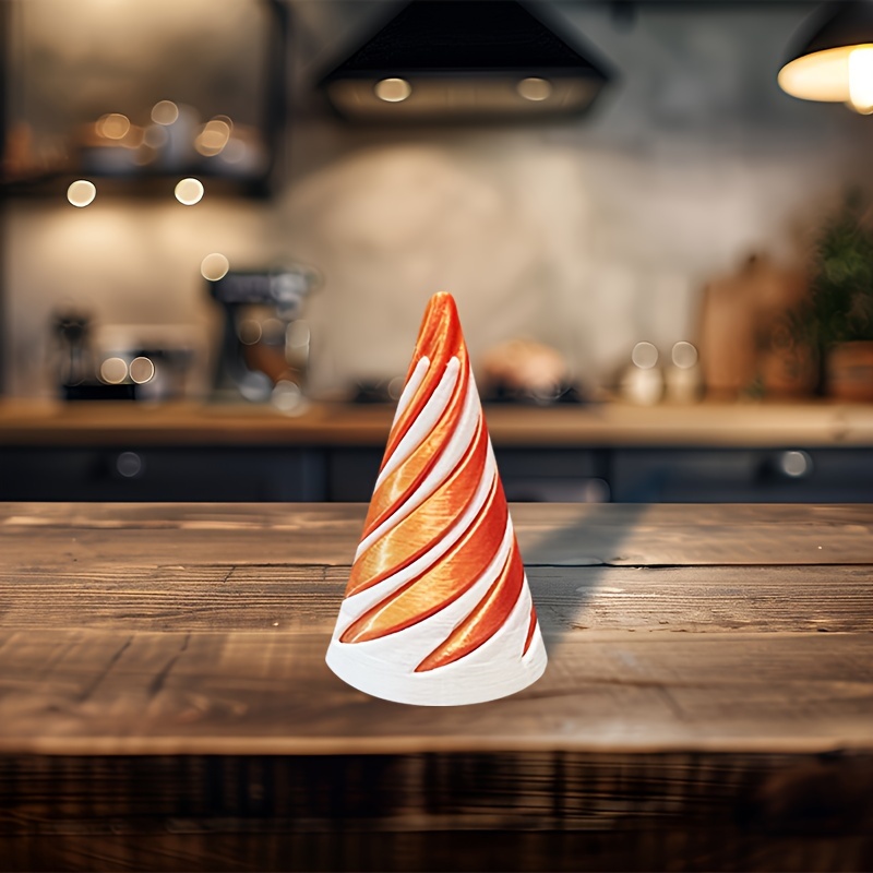 3D Printed Dual-Push Spiral Cone Desktop Ornament, Halloween Christmas Thanksgiving Holiday Gift