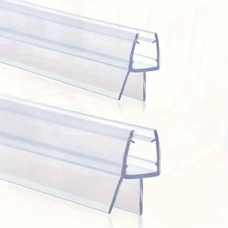 2pcs Of 19.69-inch Shower Door Seals, Suitable For 4-10mm Thick Glass, With Bottom Sweep And Drainage Guide - Plastic & , The Bathroom Dry