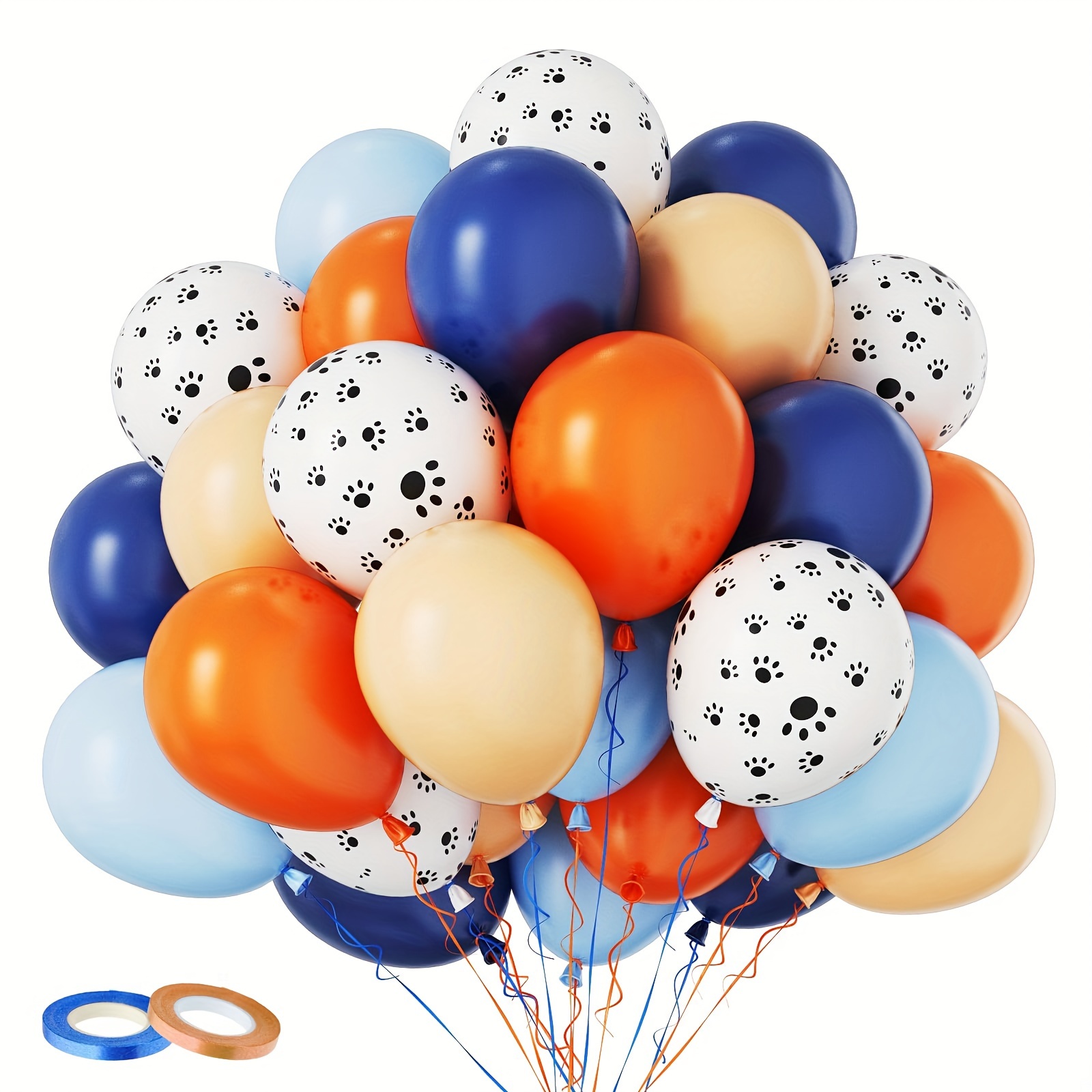 

Party Balloons - 60pc Blue & Orange Latex Set For Dog-themed Birthdays, Weddings & Celebrations - Perfect For Indoor & Outdoor Decor