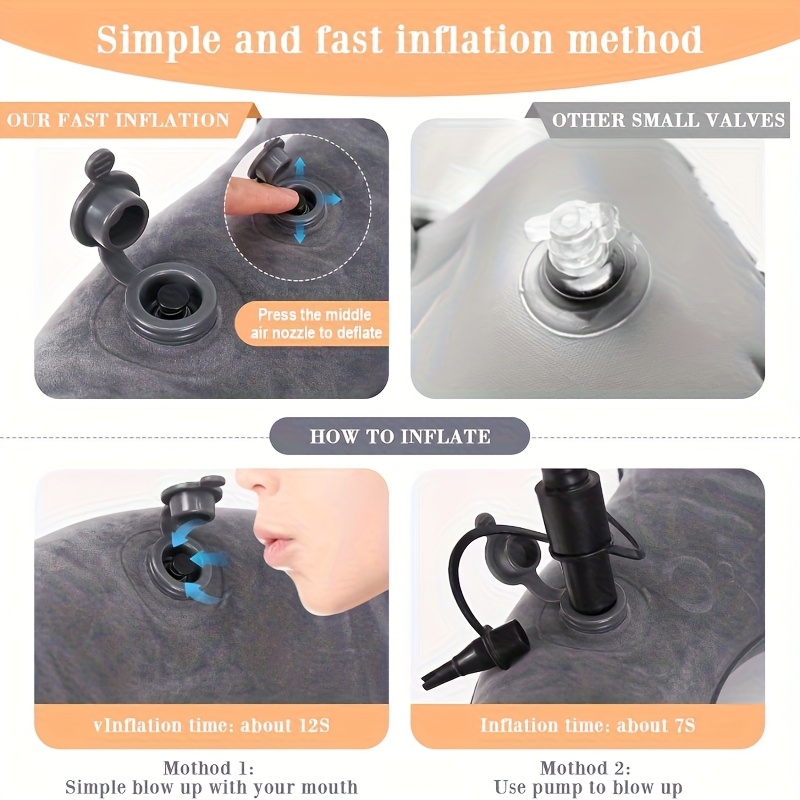 1pc inflatable seat cushion with adjustable firmness flocked pvc cover   for hemorrhoid portable for     use ideal for prolonged sitting post surgery fatigue relief single seat sofa compatible Product details 3
