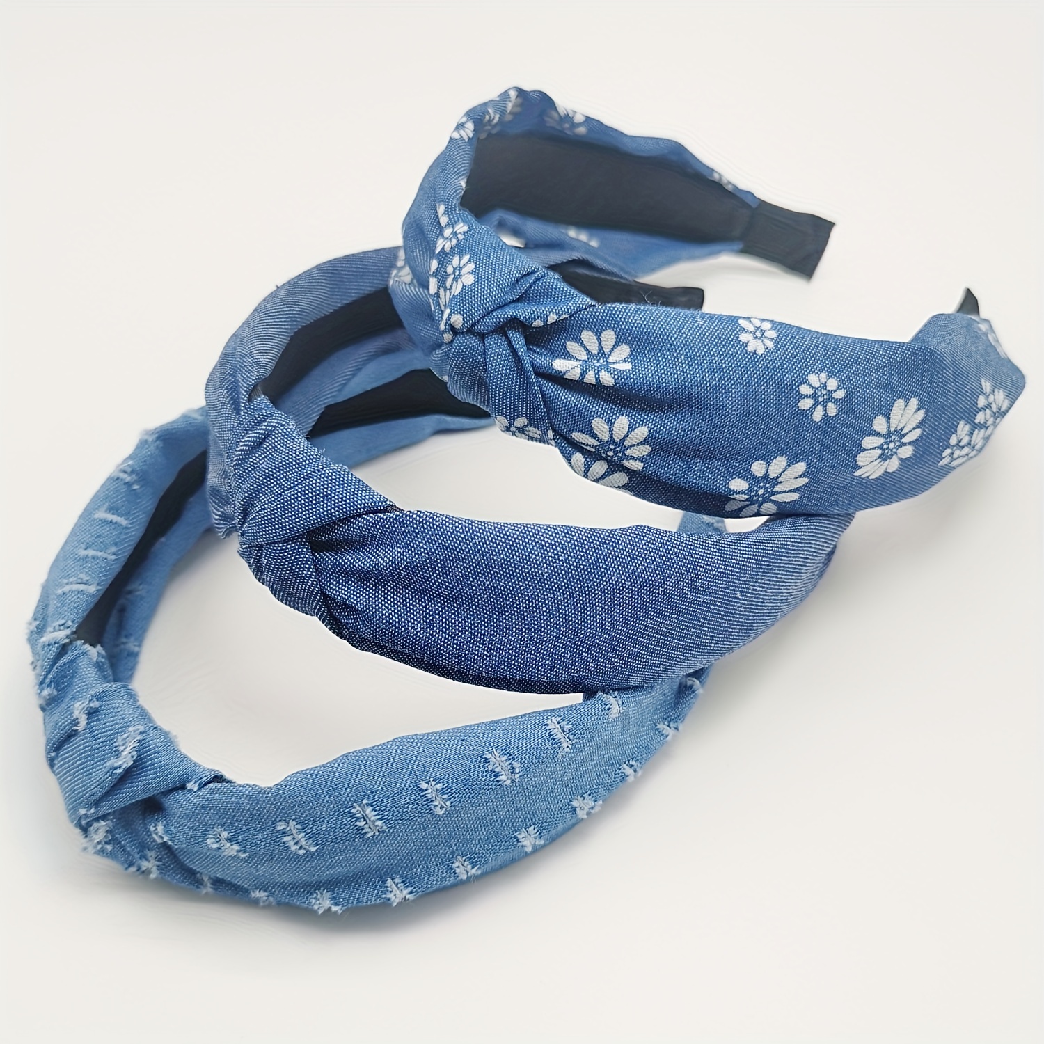 Image of 3pcs Women's Vintage Polka Dot Striped Fashion Hair Tie With Flowers And Stars For Casual Attire