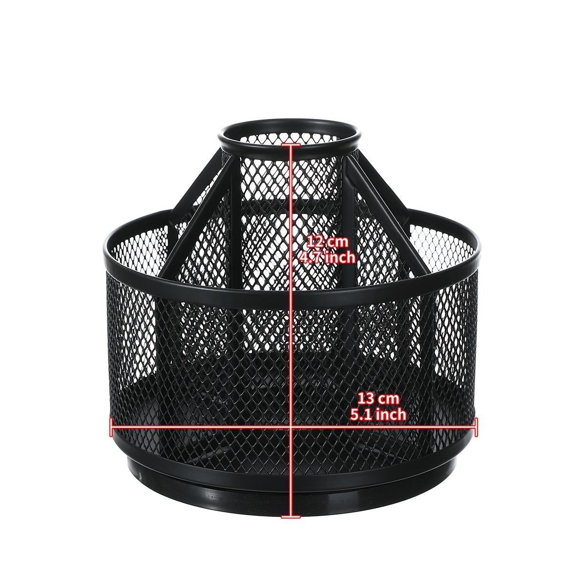 TEMU Eu Sudme Large 360Â° Rotatable Desk Organizer Pen Holder With Rotating Base & Insertion Installation - Carbon Multi-functional Pen Cup Suitable