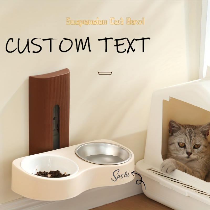 Personalized Stainless Steel Hanging Cat Food Basin