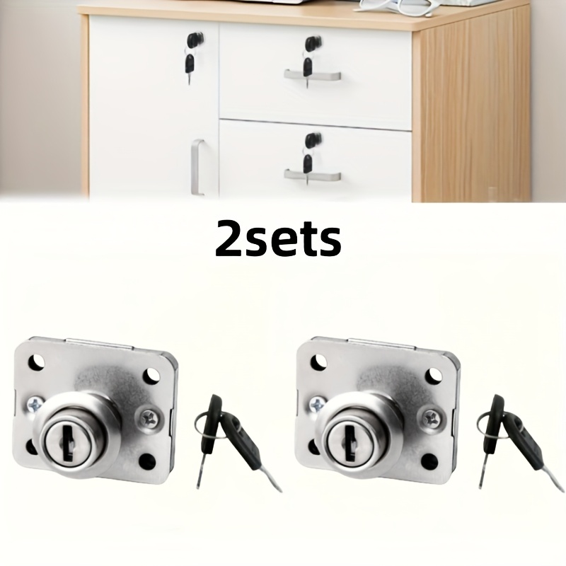 

Set Of 2 Steel Cam Drawer Locks For Cabinets, Mailboxes, And Cabinets. 2 Locks, 4 . Golden .