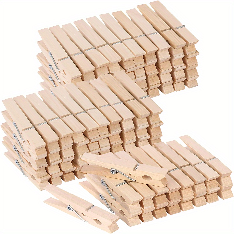 

5pc/10pc/20pc/40pc Large Bamboo Clothespins, Clothes Pegs, Natural Bamboo Sturdy Clothespins, Closing Clips, Diy Various Craft Projects, Photo Clips, Card Clips