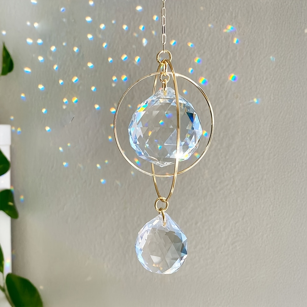 Image of 1pc Sun Catcher, Window Hanging Rainbow Sun Catcher, Glass Ball Prism Sun Catcher Perfect Birthday Gift
