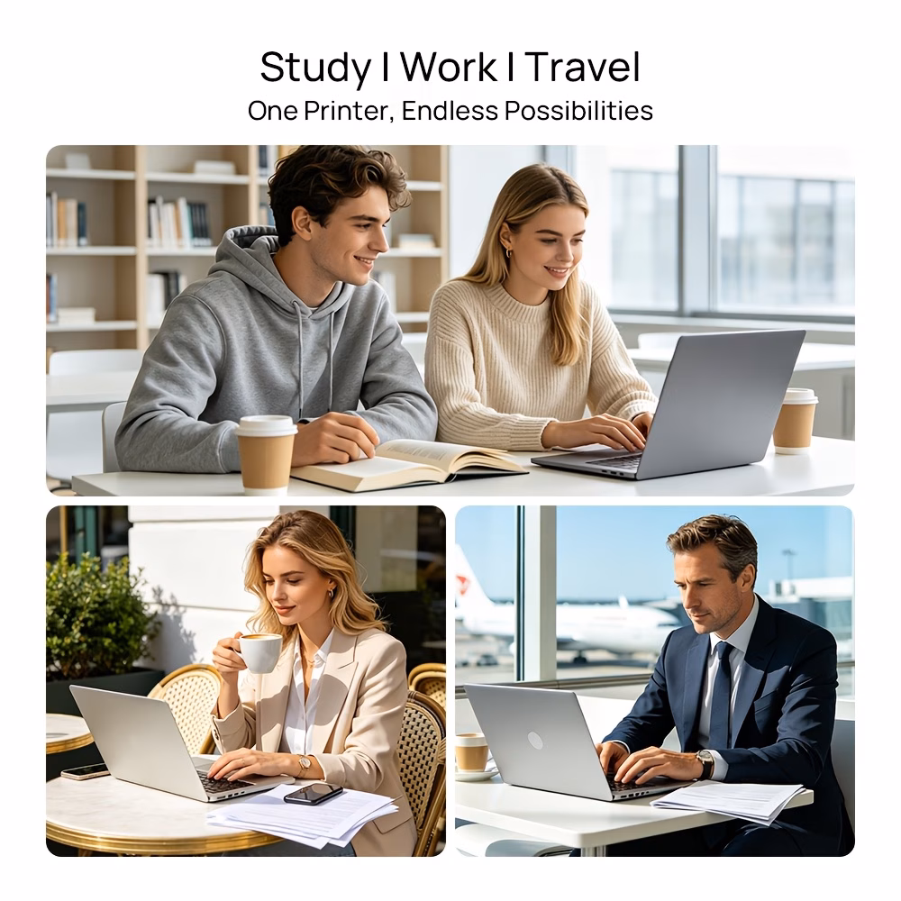 stampante termica portatile a10a 8 pollici - stampante senza senza per a4 e usa, compatibile con smartphone , stampa termica con cavo usb, per viaggio casa. 10 fogli di carta termica Dettagli dell'articolo 4