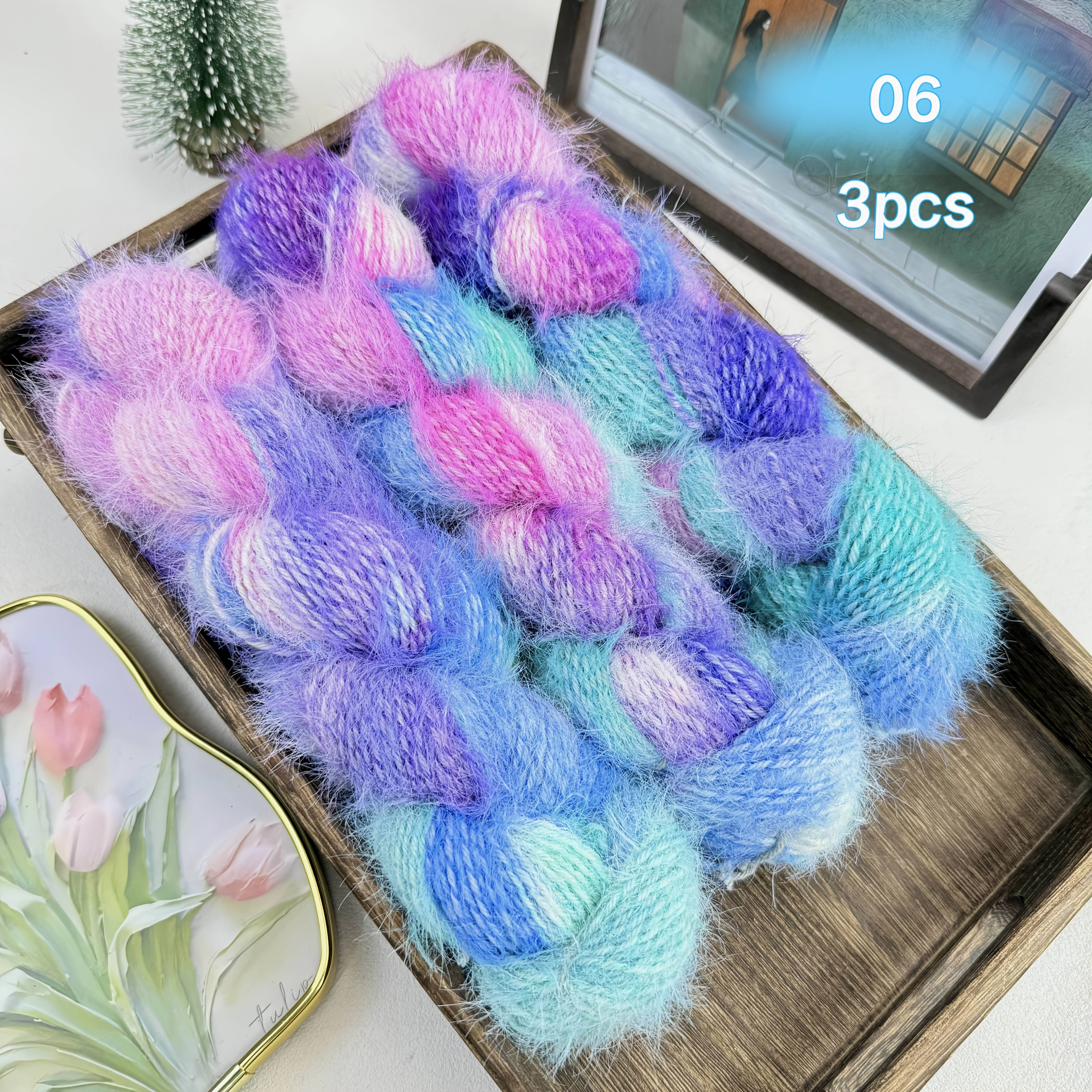 [3 Skeins/300g] Faux Fur Merino Wool Yarn, Warm And, Rich Velvet Feel, 4.0-4.5mm Needle Knitting, Suitable For Sweaters, Coats, Blankets, Cushions, Hats, Scarves, Socks, And More