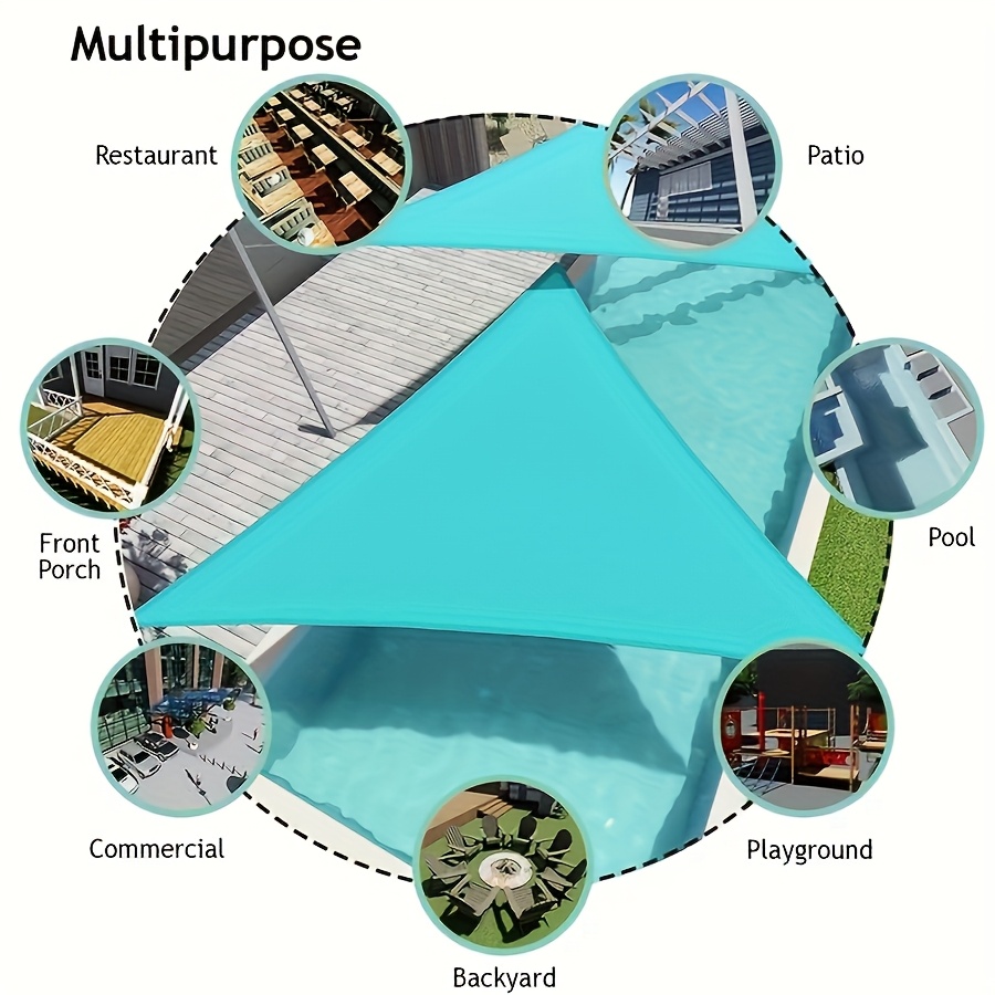 [Gray Sunshade Sail] 1 Triangular Sunshade Sail | Light Gray Outdoor Canopy Sunshade, UV Blocking - Suitable for Courtyard, Garden, Carport, Backyard