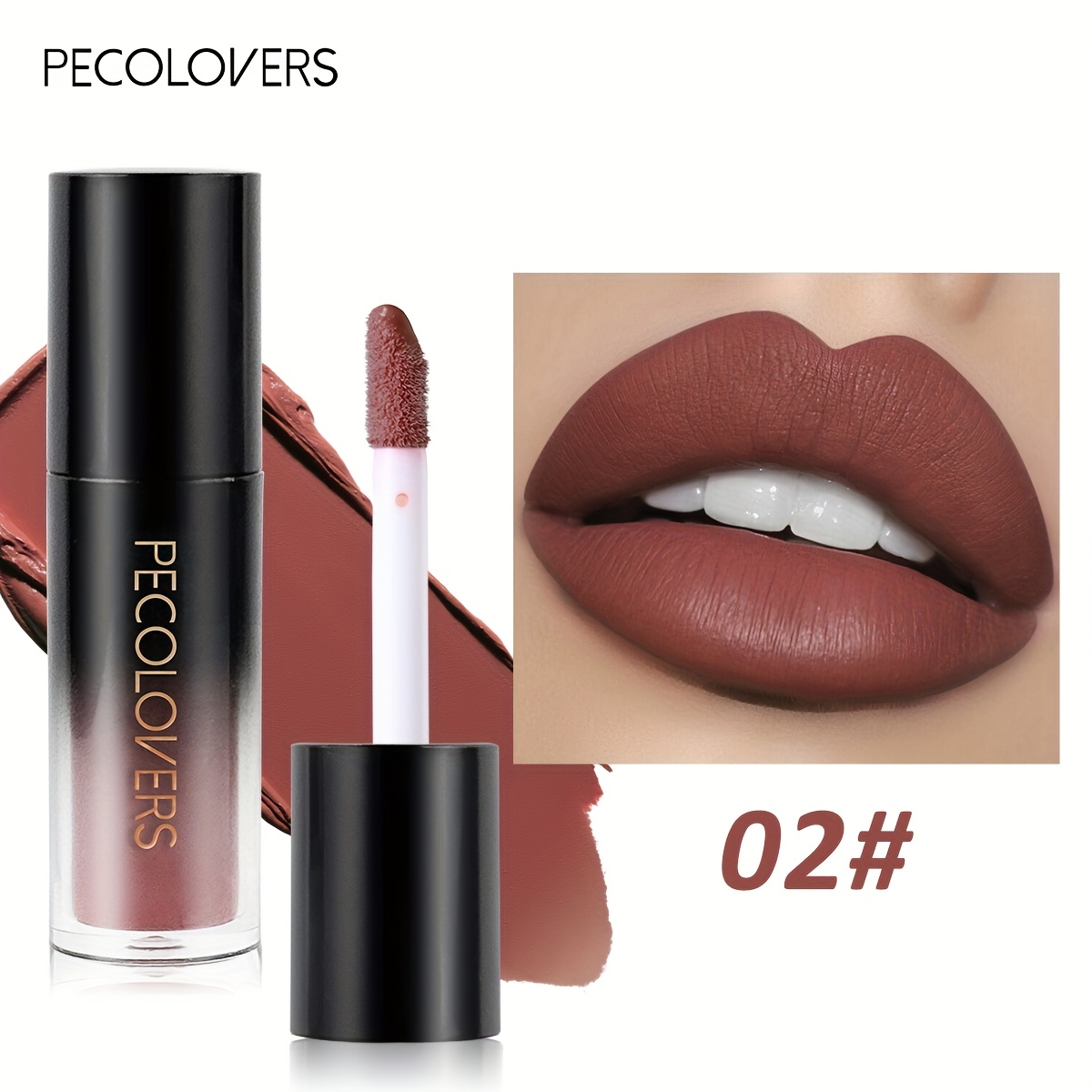 Image of Black Makeup Lipstick Matte Lipstick Brown Nude Sexy Red Color Liquid Lipstick Lip Gloss Waterproof Long Lasting Lip Tint