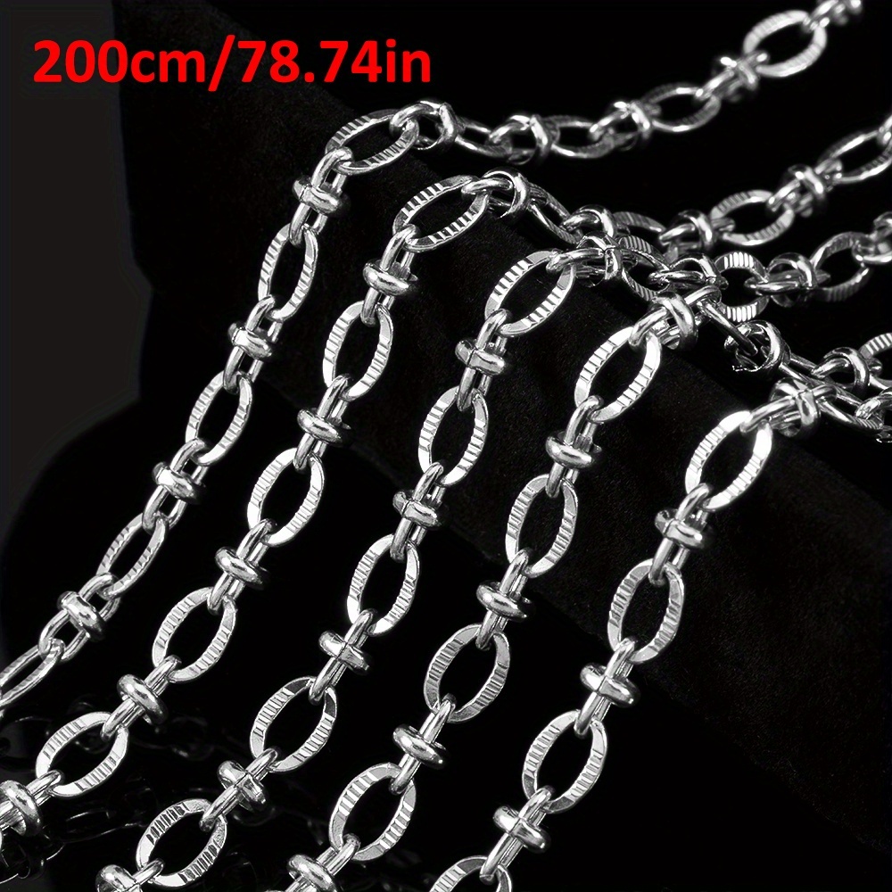 TEMU Catena ovale in acciaio inossidabile con fibbia a clip, braccialetto chunky a , catena per clavicola, accessori di gioielleria