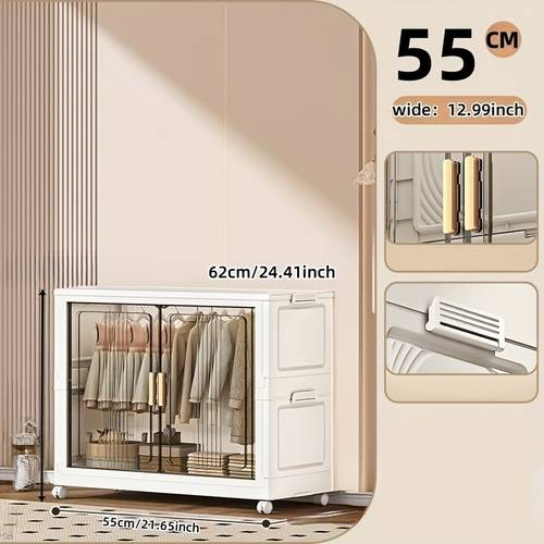 1pc foldable no assembly multi layer clothes organizer cabinet bedroom wardrobe storage cabinet household storage cabinet with lid