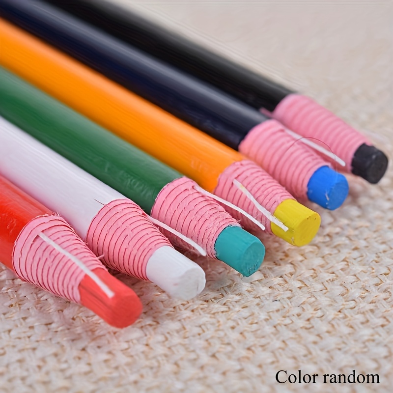 7-pack Water-soluble Sewing Pencils Random Color, Fabric Marking Pencils With Brush, Tracing Tools For Home Cutting, Crafting, And Diy Sewing Projects