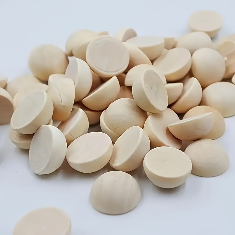 

100pcs Wooden Set Half-round Half- Half-, Diy Materials, Wooden Half-