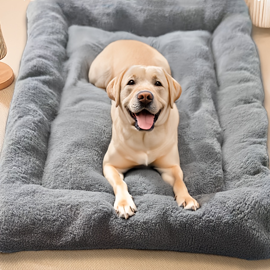 

Extra- Plush Dog Bed Mat - Cozy Polyester Fiber, Rectangular Pet Pad For Small To Large Breeds