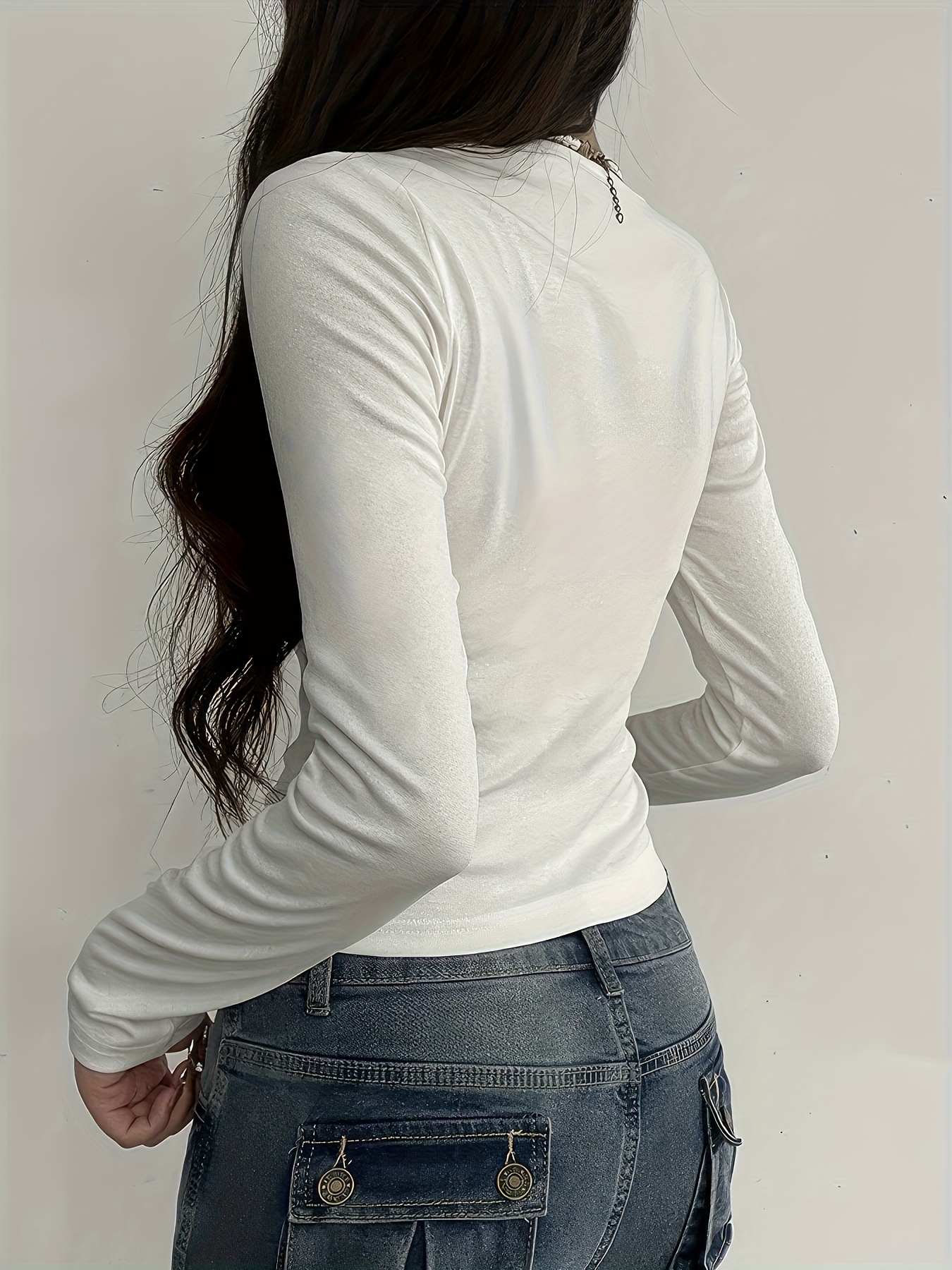 모노크롬 대비 레이스 티셔츠, y2k 리본 프론트 플리츠 긴팔 티셔츠, 가을 겨울용 여성 의류, 귀여운/매혹적인 스타일