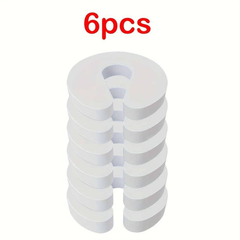 Image of 6pcs Of Safety Door Stoppers To Prevent Finger , Suitable For Wardrobes, Windows, And Cabinets - No Drilling Installation For Collision Protection