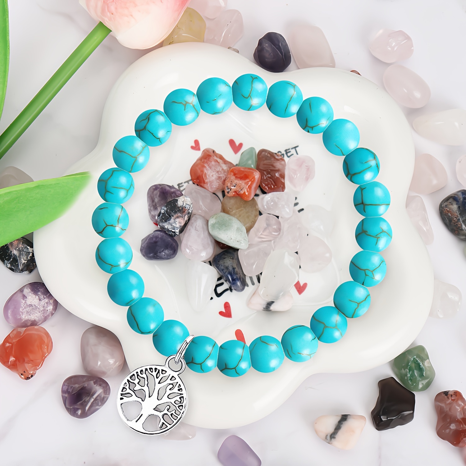 Elegant Tree of Life Pendant Bracelet with Gift Box, Valentine's Day