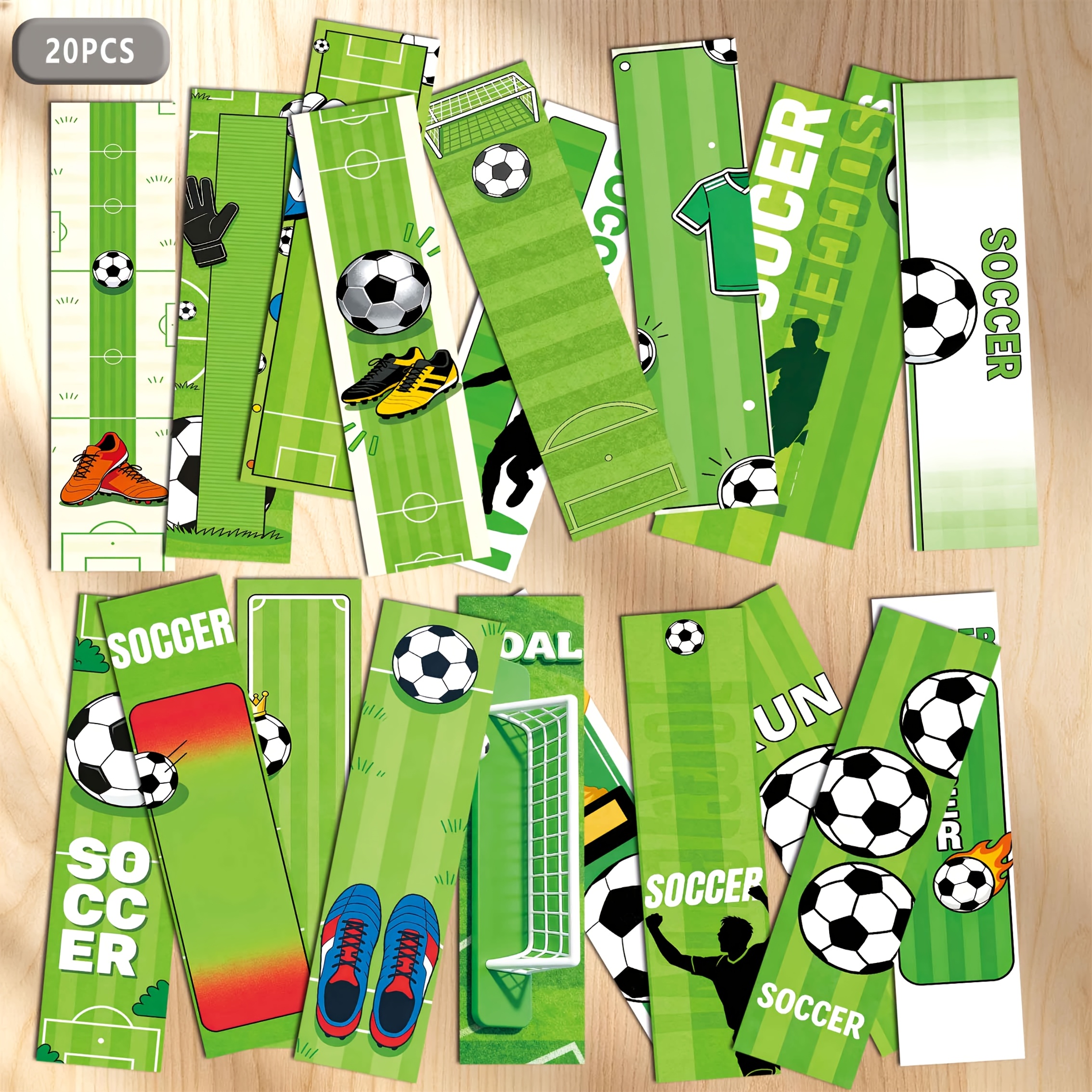 TEMU Set da 20 segnalibri a tema calcio all'ingrosso adatti per dei libri, con slogan calcistici e segnapagina con design a , regali per di calcio,