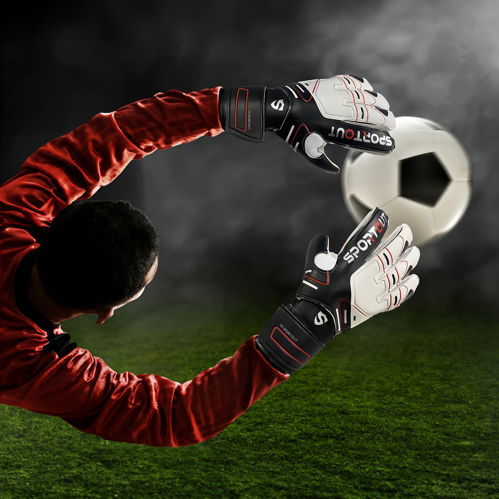 goalie goalkeeper gloves with strong grip football gloves for beginner with great protection details 6