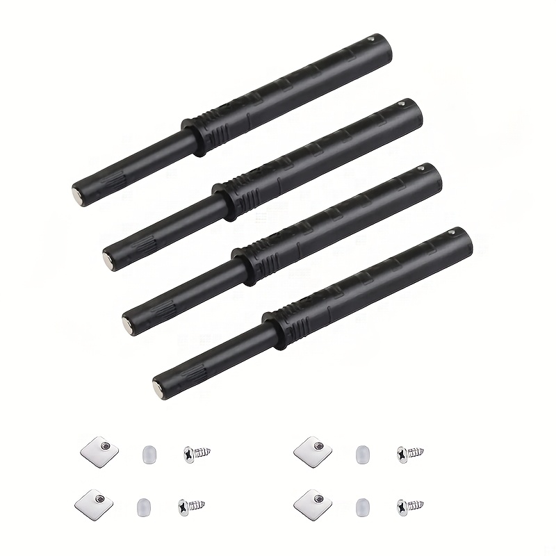 TEMU 4pcs Cabinet Dampers - Quiet & Concealed Rebound Door Stoppers With Touch Control For Kitchen, Furniture & Drawer - Durable Plastic With