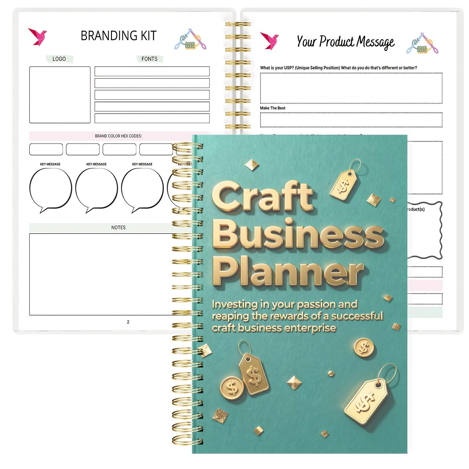 TEMU A5 Spiral Bound Business Planner For Creative Entrepreneurs - A Record Log Book Featuring Tracking And Goal Setting For Handmade And