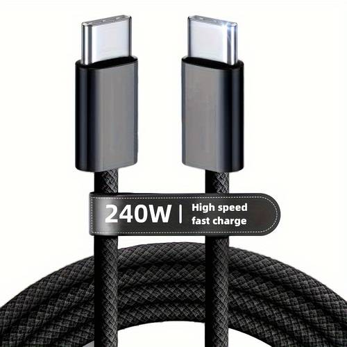 240w dual usb c to usb c cable high speed charging and data transfer compatible with iphone 17 16 15 s23 s22 s21 pixel air ipad dell