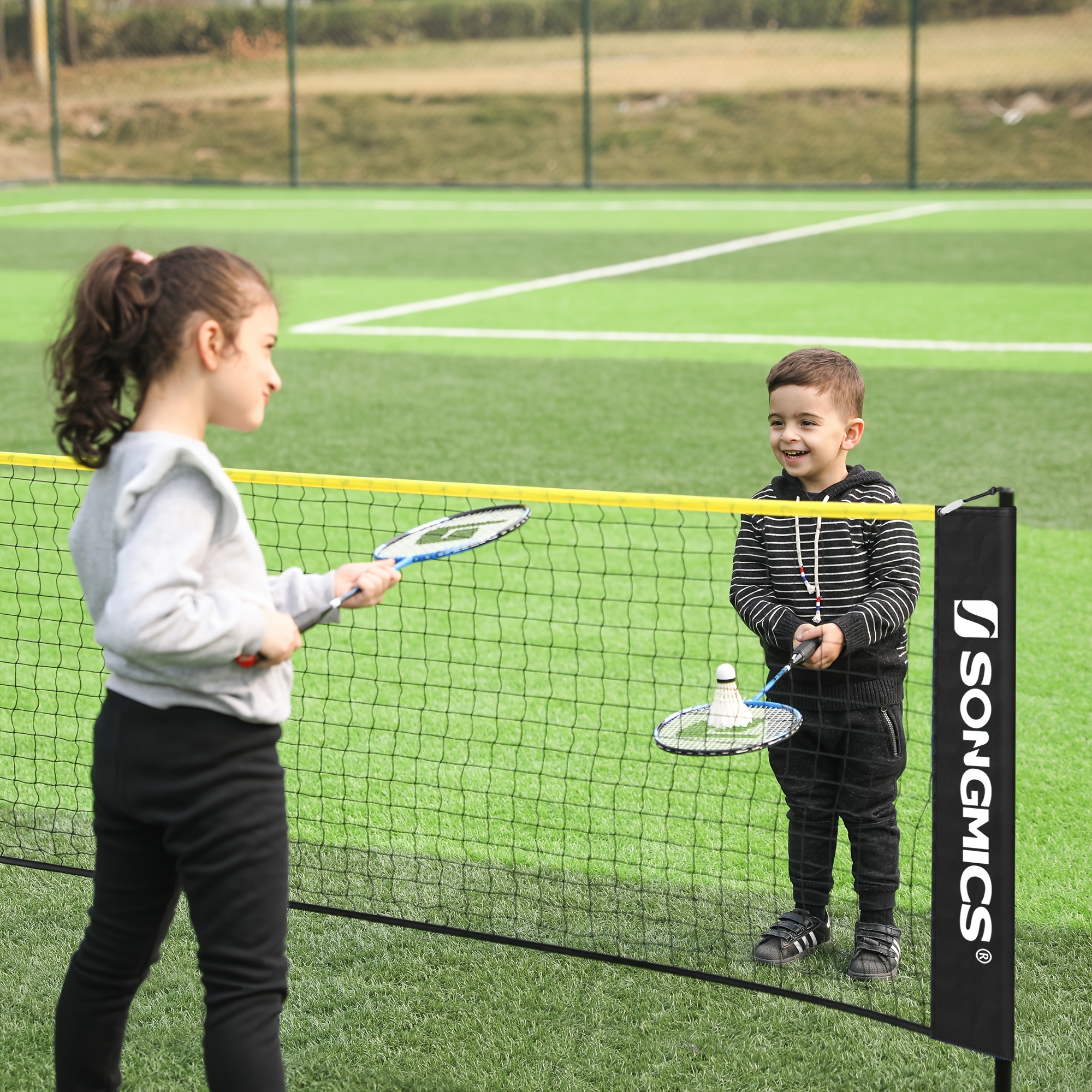 Adjustable Height Portable Multi-Sport Net Set with Sturdy Poles