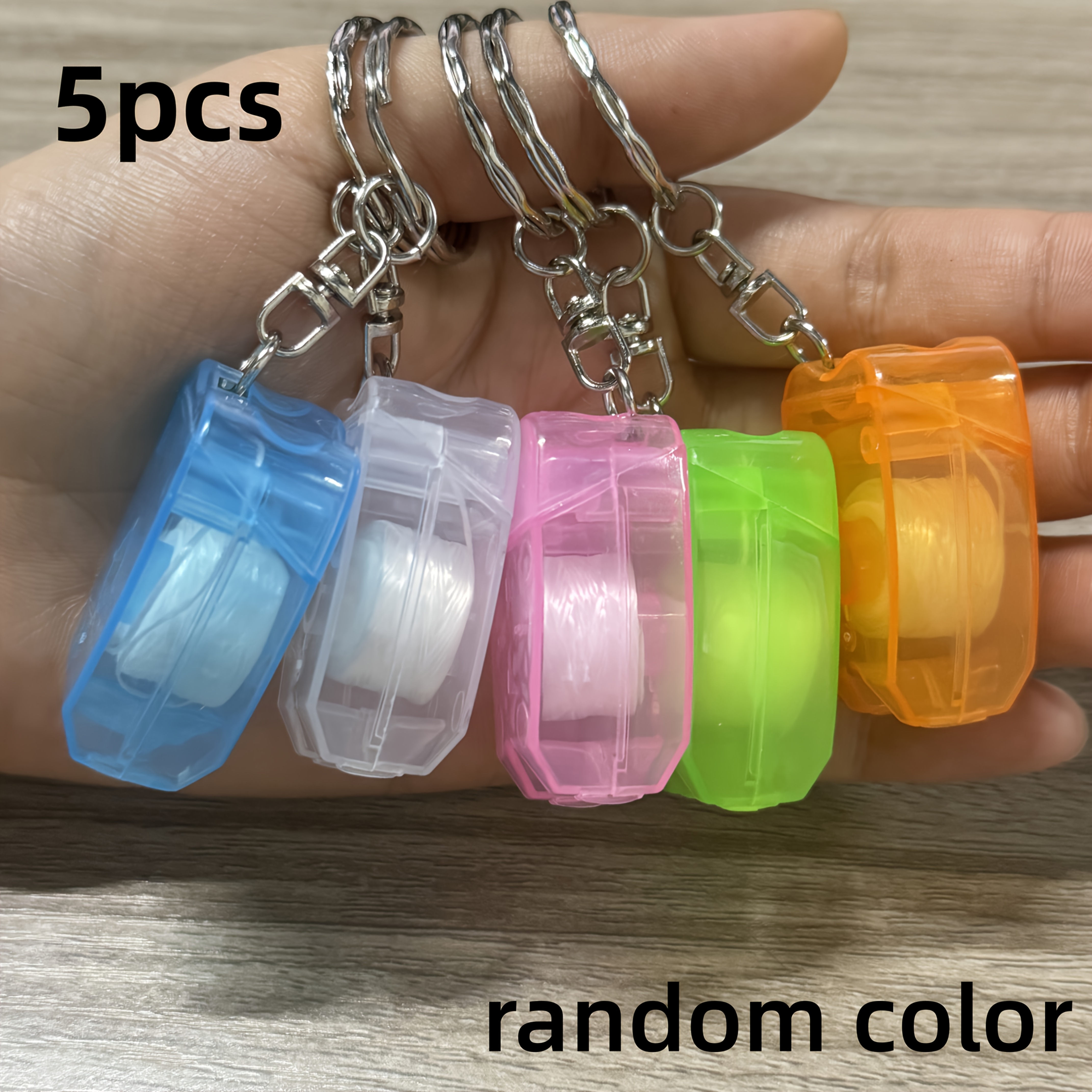 TEMU Regalo /Lui 5 pezzi - Portachiavi decorativo portatile a forma di con miscelazione di colori 590.55In/15M, casuale, molteplici colori tra cui