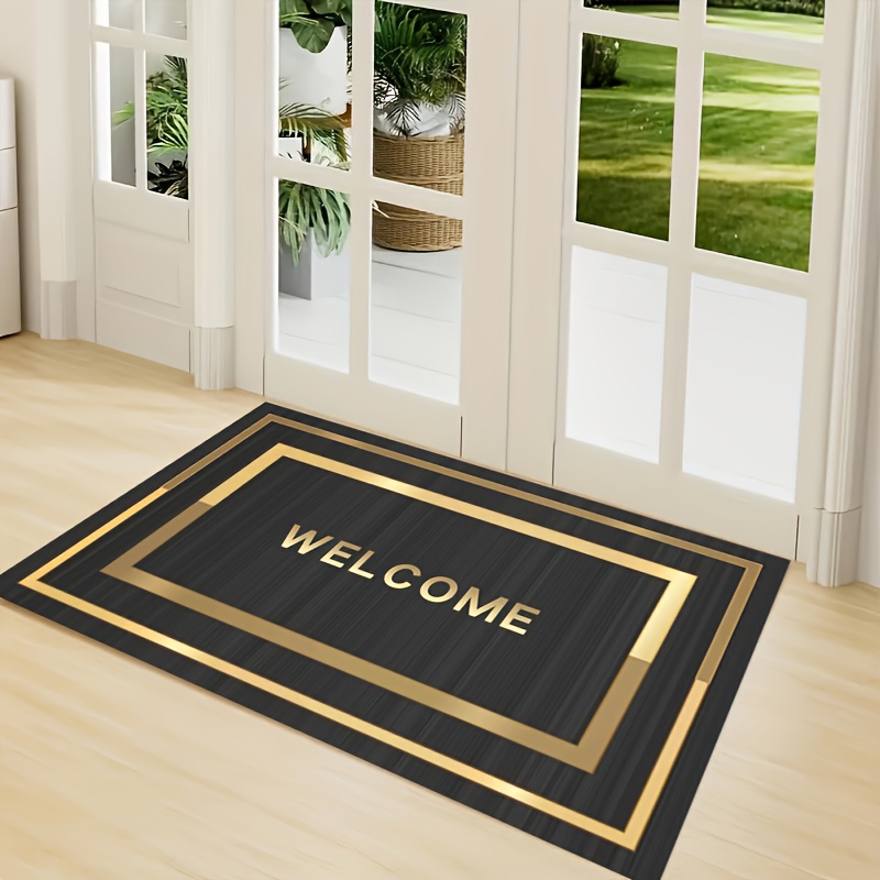 TEMU Durable Welcome Mat, Thick Non-slip Backing, Suitable For Home, Outdoor, Entrance, Bedroom, Balcony, , Lightweight And Fashionable Floor Mat