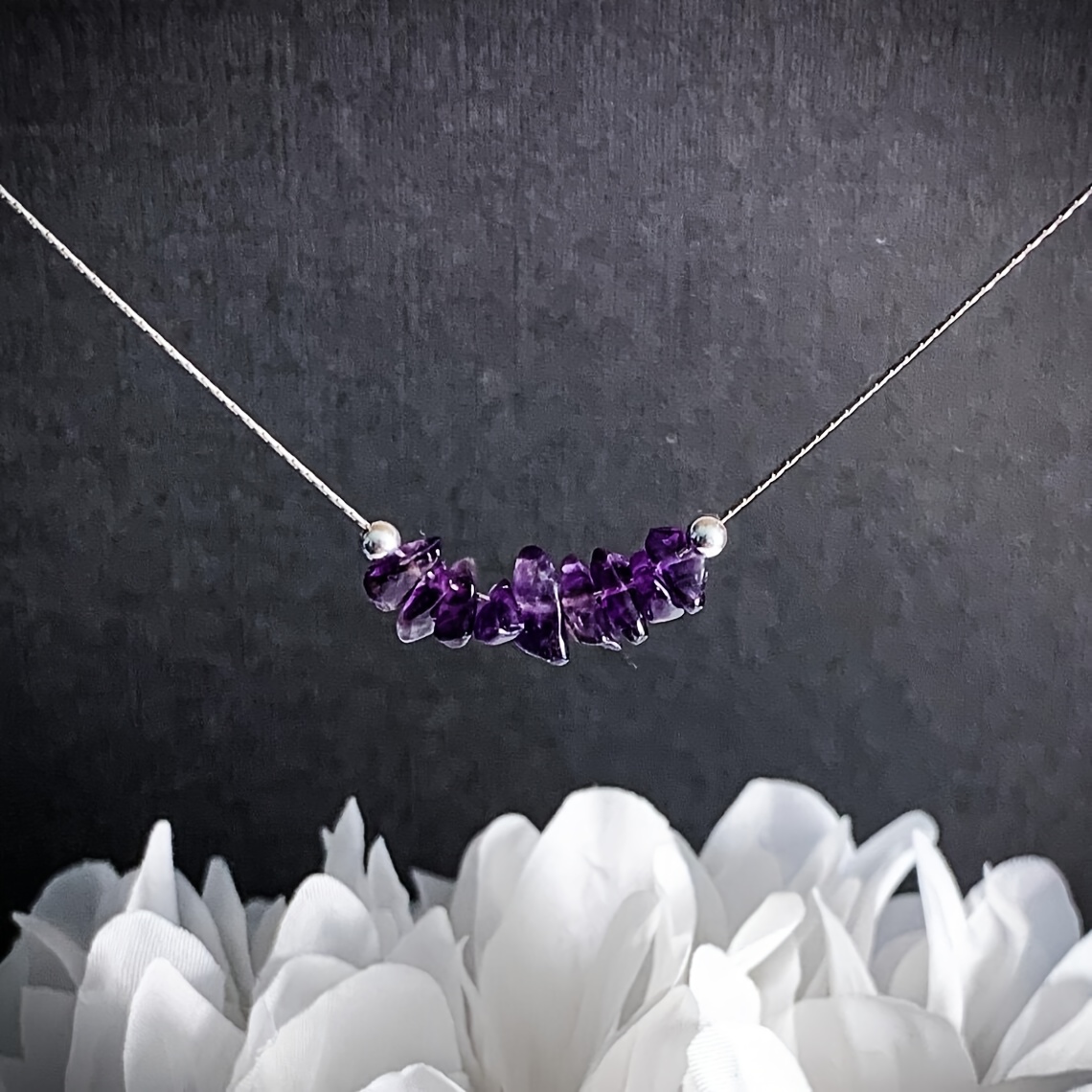 Image of 1pc Bohemian Necklace Featuring Natural Amethyst Crystals, Ideal For Daily Use, Yoga , Or Travel. A Wonderful Gift For Her