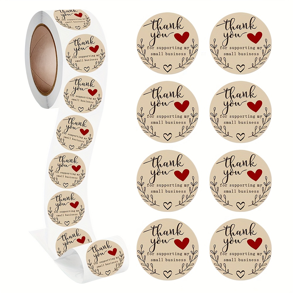 TEMU 500 pezzi/rotolo Adesivi rotondi naturali a Scrapbooking per confezioni Adesivo Etichette sigillo adesivi di ringraziamento