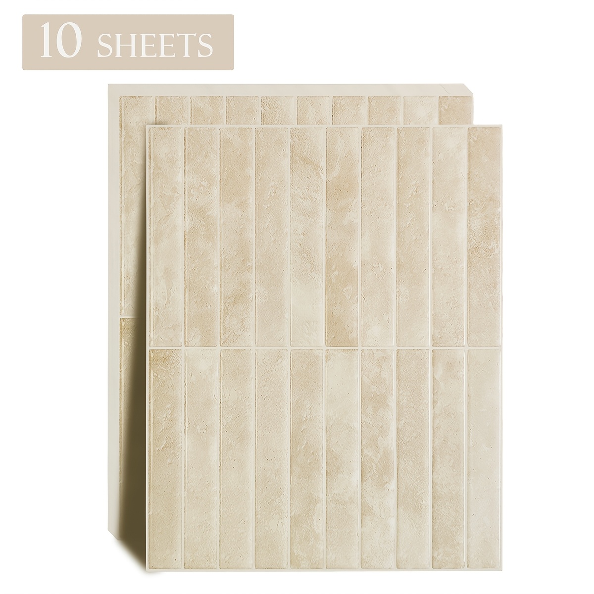Image of 1/10 Sheets Shinyhome Self-adhesive Beige | Peel And Stick Kitchen Backsplash For Bathroom Walls, Waterproof, Oil-proof, Easy To Clean, Cuttable Removable Wall Decor, Polyurethane Material
