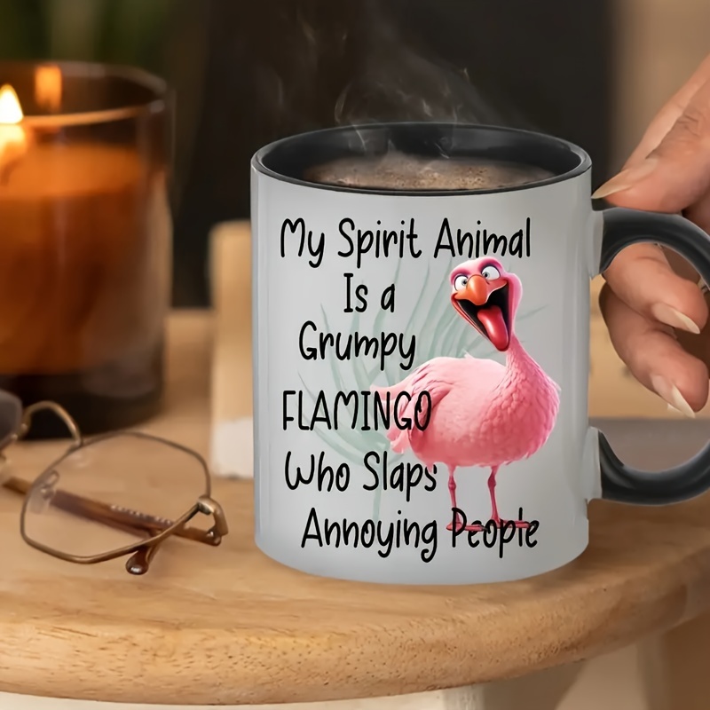 

1 Piece Of 11 Oz 330ml Cute Flamingo Ceramic Cup, Creative Coffee Cup With Gift Box, A Great Gift For Mom And Friends