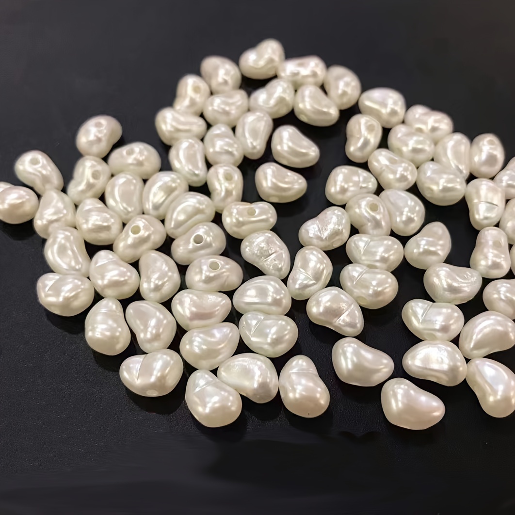 

200pcs Irregular Shape White Glossy Beads Loose Beads For Making Necklace Bracelet Jewelry Accessories