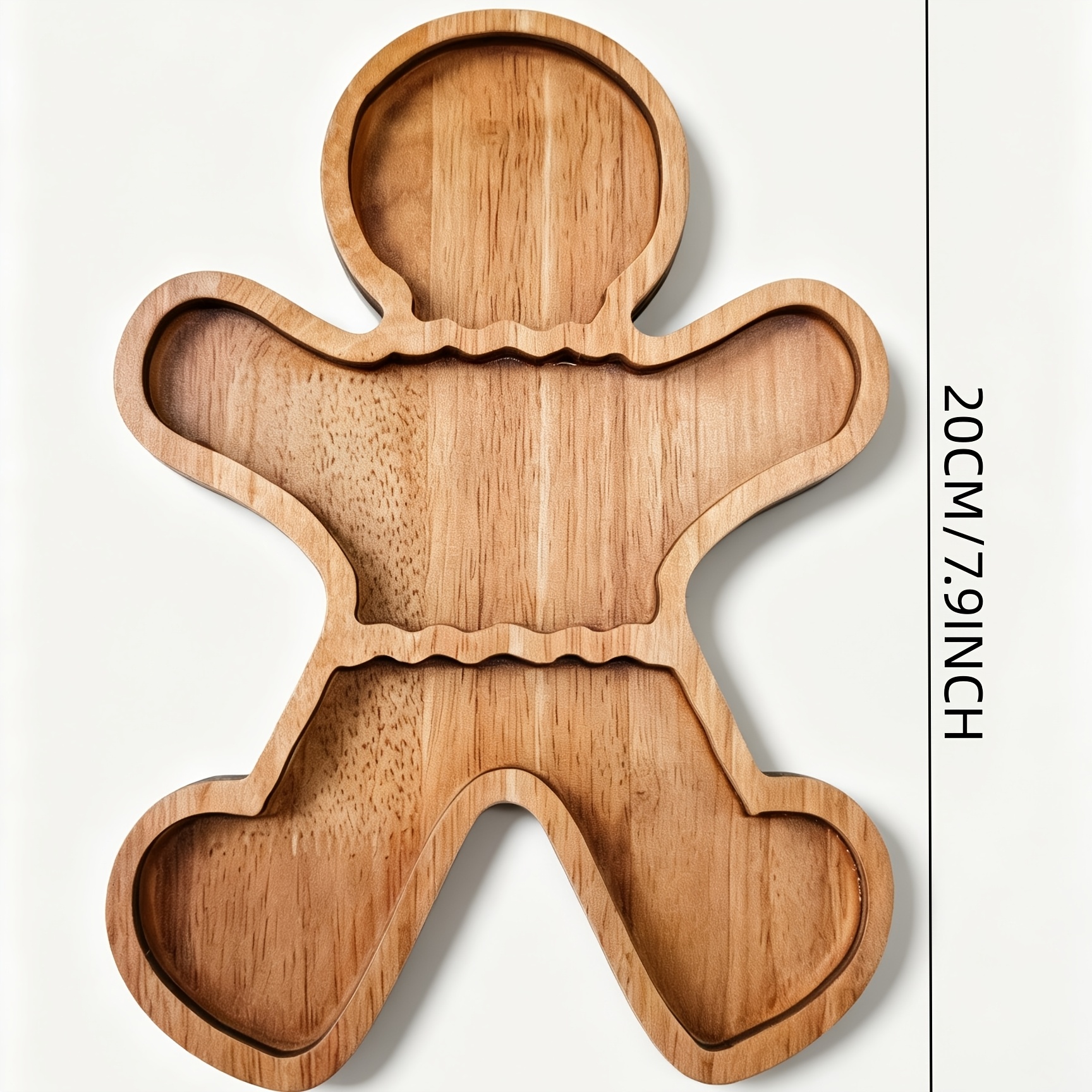 TEMU 2d Flat Gingerbread Compartment Tray, Christmas Holiday Snack Candy Plate, Nut Cookie Storage Dish Tabletop Decoration (non-food Contact)